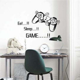 SITAKE Game Room Decor, EAT Sleep Game Repeat Boys Room Decorations for Bedroom, Kids Wall Decor and Wall Stickers for Playroom, 22.0  22.0 Inch (Style 1)