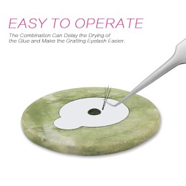 200 Pcs Eyelash Extension Adhesive Glue Pallet Sticker Pads, Disposable Waterproof Adhesive Holder Pad and 1 Pcs Eyelash Extension Jade Stone 200 Pcs Eyelash Extension Adhesive Glue Pallet Sticker Pads, Disposable Waterproof Adhesive Holder Pad and 1 Pcs Eyelash Extension Jade Stone