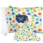 KeaBabies Toddler Pillowcase 13x18 - Organic Cotton Toddler Pillowcase for Kids, Boys, Girls, Soft & Durable Cotton Cover for Miniature Sleepy Pillows, Cute Colors,Pillow Sold Separately(Happy Dino)