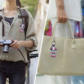 Puezokly 12 Set Chapstick Holder Keychain ,Lipstick Balm Holder Keychains with With Hang Metal Keychain Cute Design Neoprene Lip Balm Keychain Holder