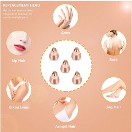 MXiiXM Eyebrow Hair Remover Replacement Heads for Women Painless Eyebrow Trimmer Blades, Perfect and Smooth, with Cleaning Brush, As Seen On TV, Rose Gold (5Pcs) MXiiXM Eyebrow Hair Remover Replacement Heads for Women Painless Eyebrow Trimmer Blades, Perfect and Smooth, with Cleaning Brush, As Seen On TV, Rose Gold (5Pcs)