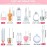24 Pieces Novelty Empty Lip Gloss Tubes Bulk, Ice Cream and Funny Light Bulb Shaped Lipstick Balm Tube, Creative Lollipop Shape, Bottle and Candy Lipstick Glaze Tube, Pencil Lip Oil Bottles, 6 Styles