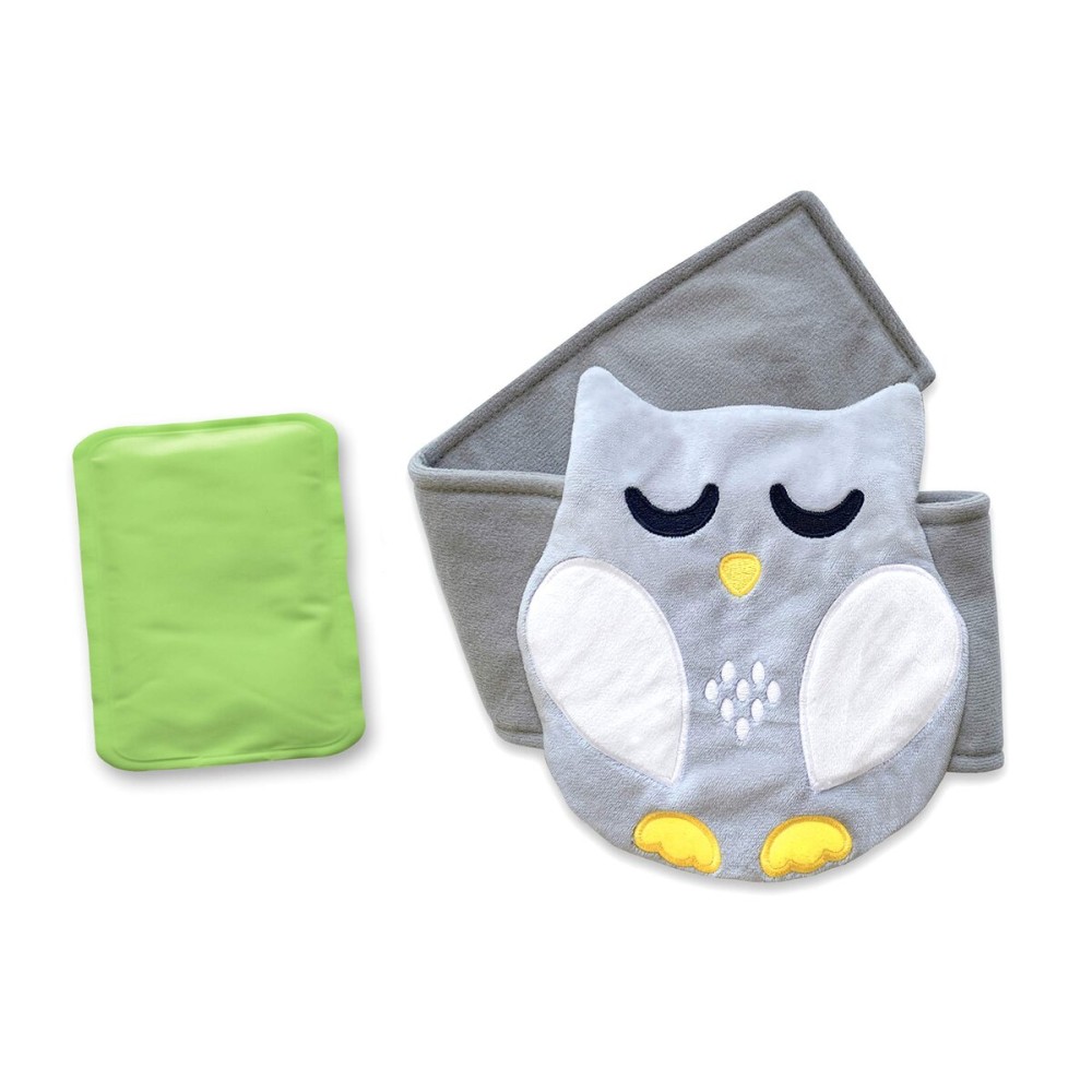 Baby Colic, Gas and Upset Stomach Relief, Baby Heated Tummy Wrap for Newborns - Belly Hugger - Infant Swaddling Belly Belt, Heating Pad with Soothing Warmth for Fussy Infants (Grey-White)