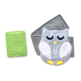 Baby Colic, Gas and Upset Stomach Relief, Baby Heated Tummy Wrap for Newborns - Belly Hugger - Infant Swaddling Belly Belt, Heating Pad with Soothing Warmth for Fussy Infants (Grey-White)