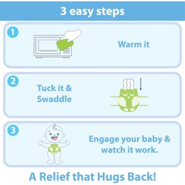 Baby Colic, Gas and Upset Stomach Relief, Baby Heated Tummy Wrap for Newborns - Belly Hugger - Infant Swaddling Belly Belt, Heating Pad with Soothing Warmth for Fussy Infants (Grey-White)