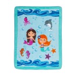 EVERYDAY KIDS Toddler Throw Blanket - 30 by 40 - Mermaids Undersea Adventure - Super Soft, Plush, Warm and Comfortable