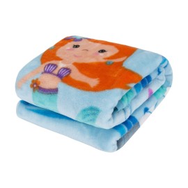 EVERYDAY KIDS Toddler Throw Blanket - 30 by 40 - Mermaids Undersea Adventure - Super Soft, Plush, Warm and Comfortable