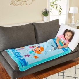 EVERYDAY KIDS Toddler Throw Blanket - 30 by 40 - Mermaids Undersea Adventure - Super Soft, Plush, Warm and Comfortable