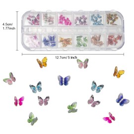 48 Pcs 3D Butterfly Nail Charms, Glitter Clear Butterfly Nail Art Charms, Colorful Charms for Acrylic Nails Art Supplies DIY Crafts Accessories 48 Pcs 3D Butterfly Nail Charms, Glitter Clear Butterfly Nail Art Charms, Colorful Charms for Acrylic Nails Art Supplies DIY Crafts Accessories