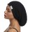 SAYMRE Satin Lined Bonnet Silky Hair Wrap Large Sleep Cap - Adjustable Beanie Slouchy Hats Bonnets for Women Curly Long Hair (X-Large, Pure Black)