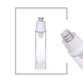 10pcs Airless Pump Press Bottle Empty Plastic Vacuum Lotion Bottles Clear Containers Cosmetics Skincare Travel Size Dispenser (15ml)