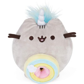 GUND Pusheenicorn Donut Log Rainbow Plush Stuffed Animal Cat, 9.5
