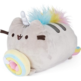 GUND Pusheenicorn Donut Log Rainbow Plush Stuffed Animal Cat, 9.5