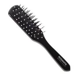 Rodante Beverly Hills Premium Wooden Styling Hairbrush | Detangling, Separating, Shaping & Defining Curls | Black