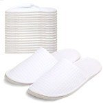Anmerl 10 Pairs Spa Slippers for Women and Men, Universal Bulk Disposable Hotel Slippers, Non-Slip Washable Breathable Soft Comfortable House Slippers for Guest Wedding Party Travel