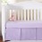 EVERYDAY KIDS Lavender Purple Pleated Crib Skirt; 100% Natural Cotton Nursery Crib Bedding Skirt for Baby Boys and Girls; Crib Dust Ruffle with Split Corners for Easy On and Off, 14 Inch Drop