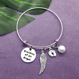 Vadaka Baby Memorial Gift Bracelet Memorial Bracelet for Grandma Loss of Child Grandchild Gift Miscarriage Jewelry for Infant Loss Sympathy Remembrance Gift Miscarriage Keepsake
