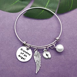 Vadaka Baby Memorial Gift Bracelet Memorial Bracelet for Grandma Loss of Child Grandchild Gift Miscarriage Jewelry for Infant Loss Sympathy Remembrance Gift Miscarriage Keepsake