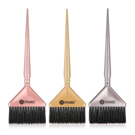 3 Pieces Hair Color Tool Set - Brush Kit for Salon & DIY Hair Coloring (Silver, Rose Gold, Gold)