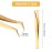 3 Pieces Volume Tweezers Eyelash Extension Tweezers Curved 6A Tip False Lash Tweezers Stainless Steel Precision Tweezers for Individual and 3D 6d Volume Eyelash Extension (Gold)