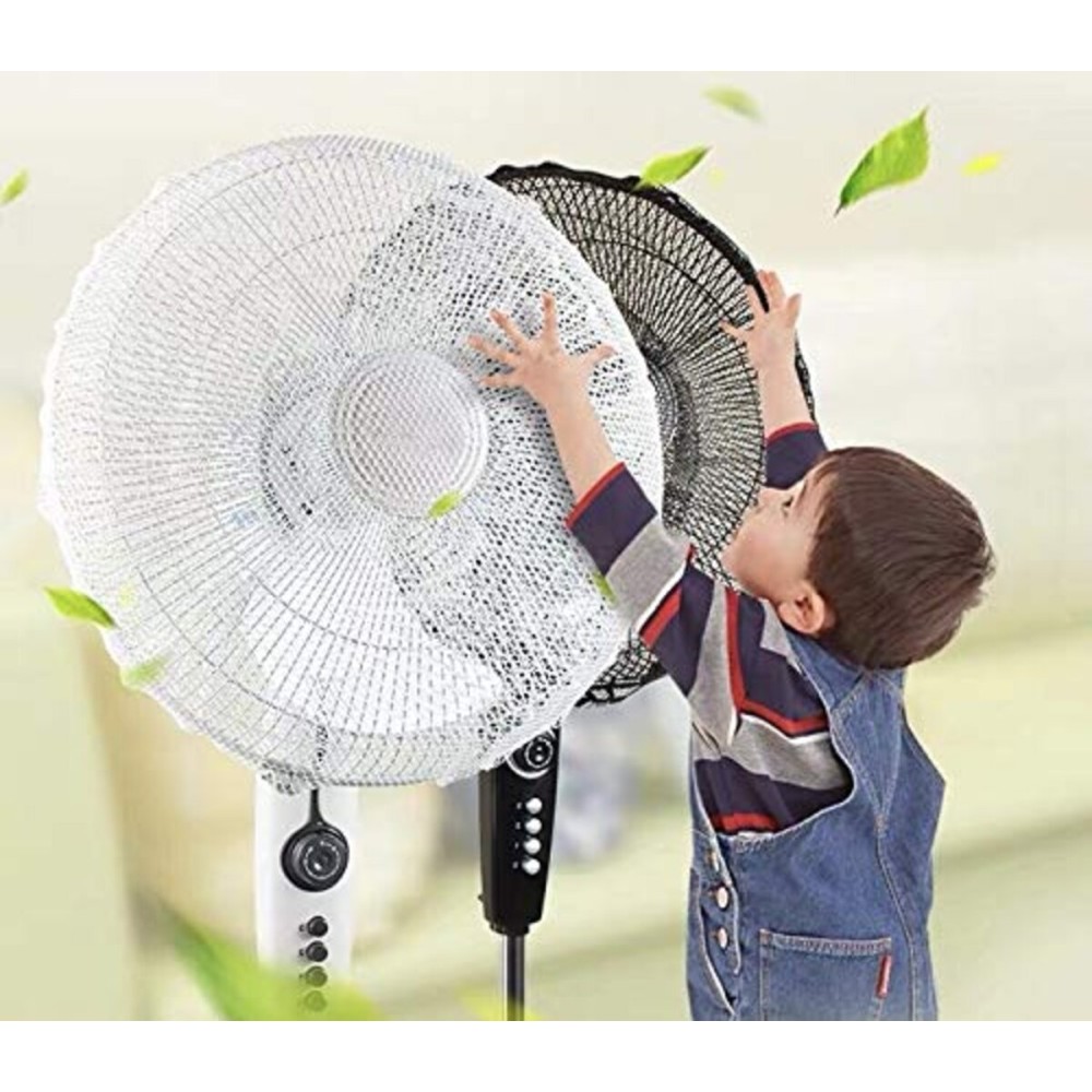 ARAWARA 2 Pks 18 Inch Fan Dust Cover, Pedestal Fan Mesh cover For Baby Children Safe, Washable Reusable, Anti-Dust Cover, Workable for Round fan, 2 White Covers, Home Offie School Restaurant, 18 Inch