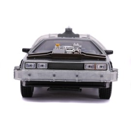 Back to The Future Part III 1:24 Time Machine Die-cast Car Light Up Feature, Toys for Kids and Adults