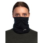 Merino.tech Merino Wool Ski Neck Gaiter - Face Mask Neck Warmer for Men & Women (Black)