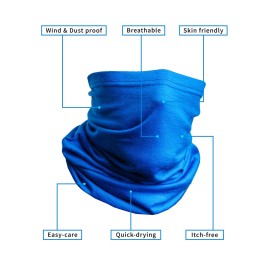 Merino.tech Merino Wool Ski Neck Gaiter - Face Mask Neck Warmer for Men & Women (Black)