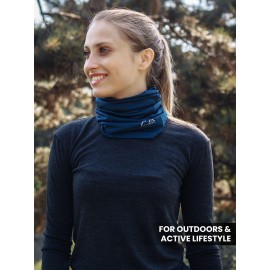 Merino.tech Merino Wool Ski Neck Gaiter - Face Mask Neck Warmer for Men & Women (Black)