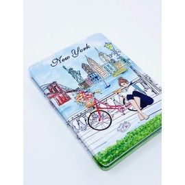 Girls & Women Fashion Elegant New York Souvenir Rectangle Travel Mirror Hand Mirror Cosmetic Makeup Compact Mirror (JMR-270804N)