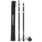 REDCAMP Aluminum Adjustable Camping Tarp Poles, Set of 2, 36in to 90in Telescoping Lightweight Waterproof Tent Poles, Multi-Purpose Extension Paint Roller/Gutter Cleaning/Duster Pole, Black