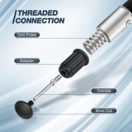 REDCAMP Aluminum Adjustable Camping Tarp Poles, Set of 2, 36in to 90in Telescoping Lightweight Waterproof Tent Poles, Multi-Purpose Extension Paint Roller/Gutter Cleaning/Duster Pole, Black