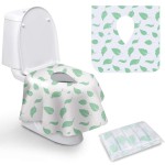 Toilet Seat Covers Disposable, Famard Extra Large Portable Potty Seat Covers for Toddlers, Soft and Waterproof Travel Potty Training Seat for Kids with Individually Wrapped (18 Packs) Green leaf