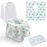Toilet Seat Covers Disposable, Famard Extra Large Portable Potty Seat Covers for Toddlers, Soft and Waterproof Travel Potty Training Seat for Kids with Individually Wrapped (18 Packs) Green leaf