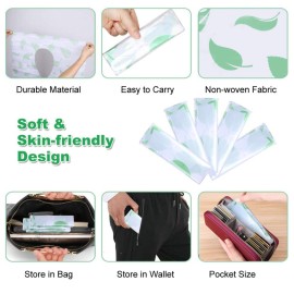 Toilet Seat Covers Disposable, Famard Extra Large Portable Potty Seat Covers for Toddlers, Soft and Waterproof Travel Potty Training Seat for Kids with Individually Wrapped (18 Packs) Green leaf