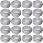 0.5 Ounce Aluminum Tin Jar 15 ml Refillable Containers Clear Top Screw Lid Round Tin Container Bottle 20 Pcs for Cosmetic,Lip Balm, Cream