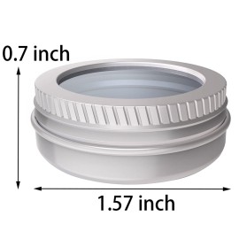 0.5 Ounce Aluminum Tin Jar 15 ml Refillable Containers Clear Top Screw Lid Round Tin Container Bottle 20 Pcs for Cosmetic,Lip Balm, Cream 0.5 Ounce Aluminum Tin Jar 15 ml Refillable Containers Clear Top Screw Lid Round Tin Container Bottle 20 Pcs for Cosmetic,Lip Balm, Cream