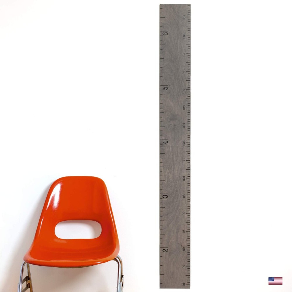 Headwaters Studio Growth Chart for Wall - Height Chart for Kids, Growth Chart for Kids, Measuring Board for Kids Height, Wooden Growth Chart for Wall, Height Measurement for Wall - Gray (63x6.7)
