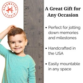 Headwaters Studio Growth Chart for Wall - Height Chart for Kids, Growth Chart for Kids, Measuring Board for Kids Height, Wooden Growth Chart for Wall, Height Measurement for Wall - Gray (63x6.7)