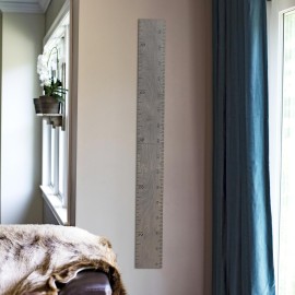 Headwaters Studio Growth Chart for Wall - Height Chart for Kids, Growth Chart for Kids, Measuring Board for Kids Height, Wooden Growth Chart for Wall, Height Measurement for Wall - Gray (63x6.7)