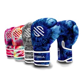 Sanabul Funk Strike Tie Dye Gel Boxing Gloves for Men & Women, Stylish and Protective Kickboxing Muay Thai Gloves for Training Sparring Punching Bag, Blue Swirl 10 oz