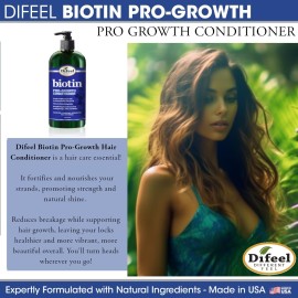 Difeel Pro-Growth Biotin Conditioner for Hair Growth 12 oz. - Conditioner for Thin Hair Difeel Pro-Growth Biotin Conditioner for Hair Growth 12 oz. - Conditioner for Thin Hair