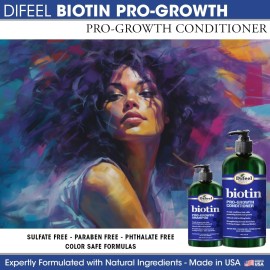 Difeel Pro-Growth Biotin Conditioner for Hair Growth 12 oz. - Conditioner for Thin Hair Difeel Pro-Growth Biotin Conditioner for Hair Growth 12 oz. - Conditioner for Thin Hair