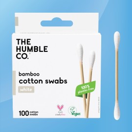 The Humble Co. Bamboo Cotton Swabs (600 count) - Cotton Swabs and Cotton Buds for Ears, Makeup, Pet Care and Cleaning (White)