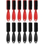 Patelai 12 Pcs Barber Brush Clipper Cleaner Bulk Nylon Barber Blade Cleaning Brush Accessories Cleaning Styling Supplies Hair Trimmer Manicure Tool Duster Fades Men(Black, Red)