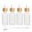 4 Pcs Bamboo Frosted Glass Eye Dropper Bottle,Empty Essential Oil Bottles With Pure Glass Pipettes,Bamboo Cap Makeup Travel Cosmetic Sample Container-Pipette&Funnel included (30ml/1 Ounce)
