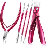 Mudder Nail Clipper False Nails Tip Cutter Set Cuticle Trimmer Nipper with Acrylic Clipper Cuticle Pusher Scraper Stainless Steel Cuticle Remover Manicure Pedicure Tools Kit for Salon Home Art Design