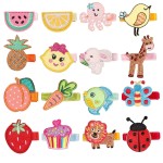 inSowni 16 Pack Embroidery Cute Fruit Animal Fully Lined Alligator Hair Clips Accessories Barrettes for Baby Girl Toddlers Infants Kids Teens One Size