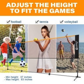 Zicon Portable Tennis Net,Stainless Steel Poles Badminton Net Set Adjustable Height Nylon Net with Carry Bag, for Kids Volleyball, Pickleball,Soccer, Indoor, Outdoor Court, Backyard, Beach, Driveway Zicon Portable Tennis Net,Stainless Steel Poles Badminton Net Set Adjustable Height Nylon Net with Carry Bag, for Kids Volleyball, Pickleball,Soccer, Indoor, Outdoor Court, Backyard, Beach, Driveway
