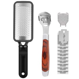 Foot Scraper Pedicure Supplies for Dead Skin Heel File Like Grater Calusses Remover Feet Callus Shaver Feet Scrubber Hard Skin Kit with 10 Blade Foot Scraper Pedicure Supplies for Dead Skin Heel File Like Grater Calusses Remover Feet Callus Shaver Feet Scrubber Hard Skin Kit with 10 Blade